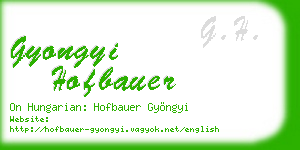 gyongyi hofbauer business card